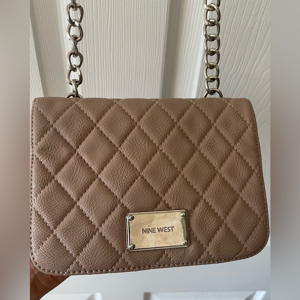 Nine West Brown Quilted Crossbody Bag
